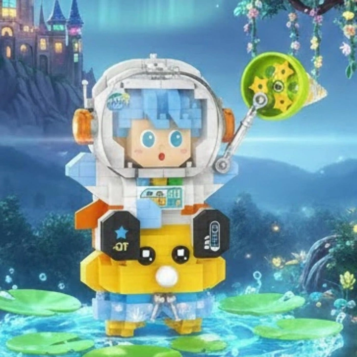 Mey İthalat® LZ-8827  ASTRONOT MAVİ 390 PARÇA BLOCK OYUNCAK