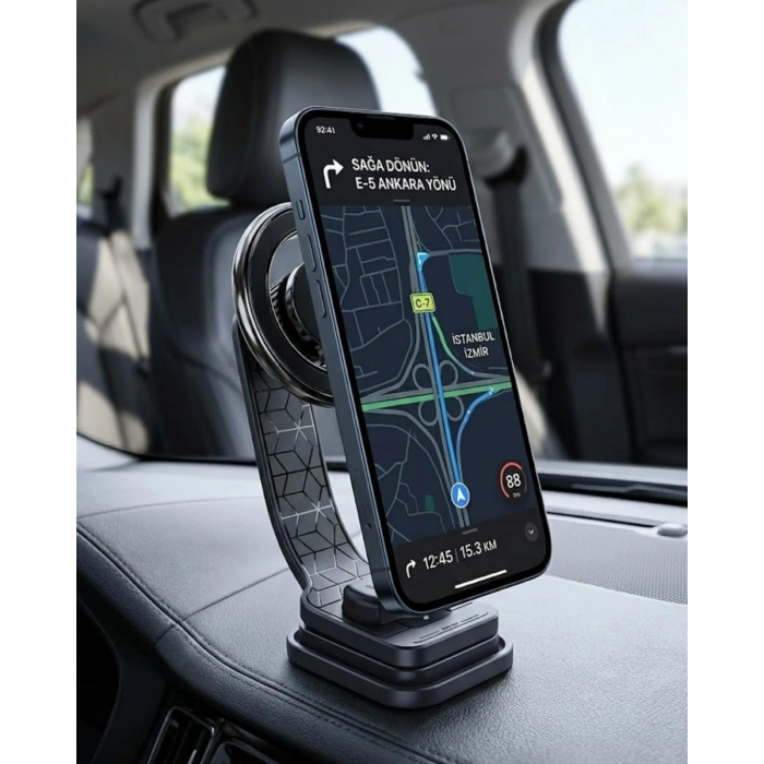 Mey İthalat® Manyetik Araç Telefon Standı Katlanabilir Telefon Tutucu