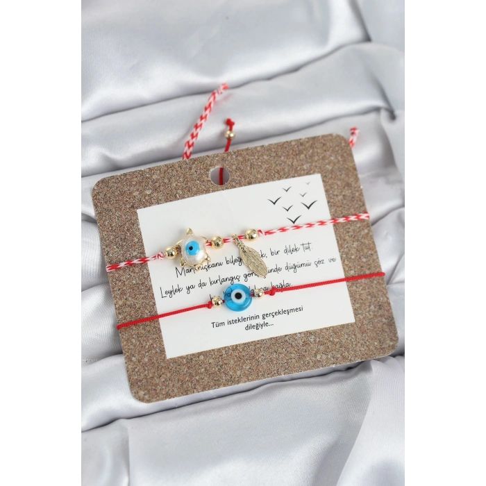 Mey İthalat® Marteniçka Bileklik 2li Caretta Caretta ve Nazarlı Model