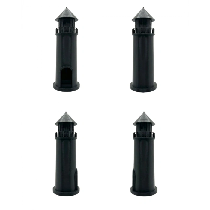 Mey İthalat® Modern Tasarımlı 3D Siyah Deniz Feneri Ev Dekor Objesi