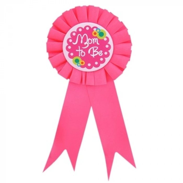 Mey İthalat® Mom To Be Yazılı Rozet Pembe Renk
