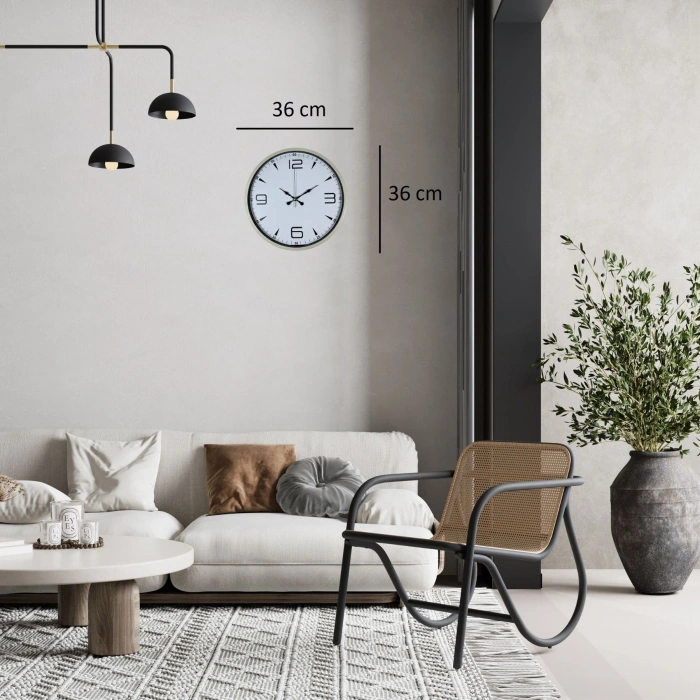 Mey İthalat® Natural Krem 36 Cm Duvar Saati