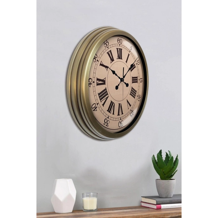 Mey İthalat® Nostalji Stil 40 Cm Metal Eskitme Duvar Saati