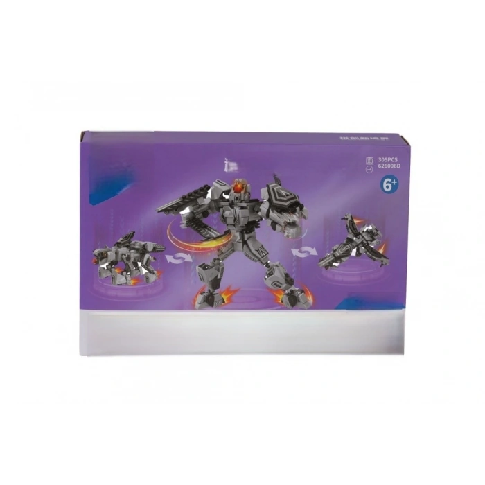 Mey İthalat® P626006-KARMA DÖNÜŞEN ROBOTLAR BLOCK OYUNCAK-KIRMIZI