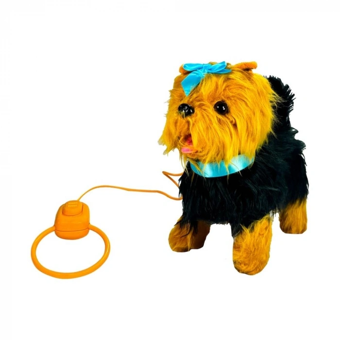 Mey İthalat® PFT-B267 PELUŞ TASMALI YÜRÜYEN KÖPEK MAVİ -VRD