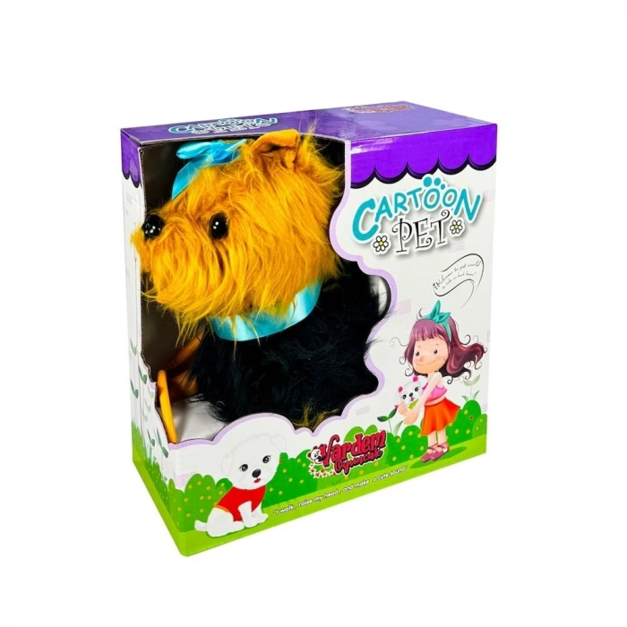 Mey İthalat® PFT-B267 PELUŞ TASMALI YÜRÜYEN KÖPEK MAVİ -VRD