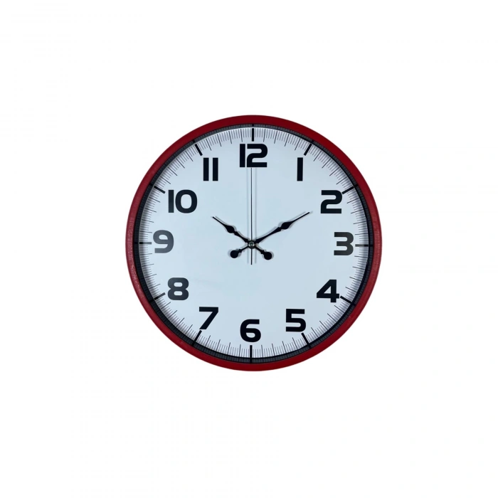 Mey İthalat® Premium Kırmızı 36 Cm Duvar Saati