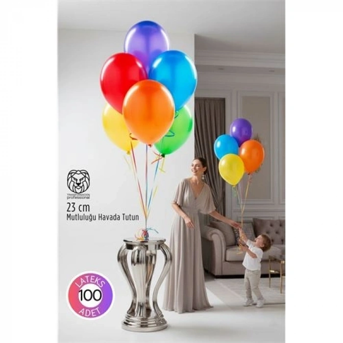 Mey İthalat® Premium Serisi 23 cm Mat Lateks Balon Seti – 100’lü Profesyonel Etkinlik Paketi