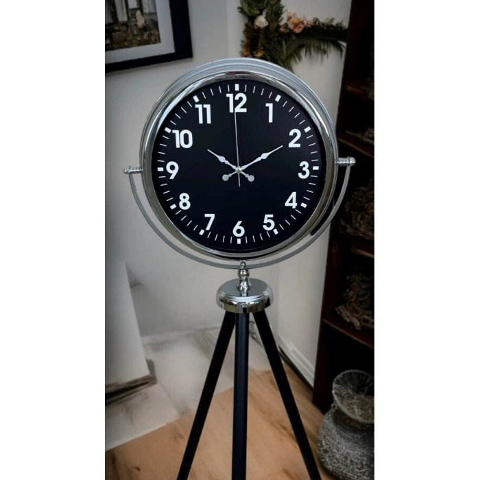Mey İthalat® Prime Krom Tripod Ayaklı Saat
