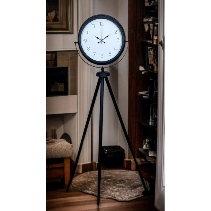Mey İthalat® Pure Black Tripod Ayaklı Saat