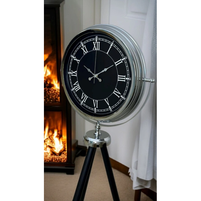 Mey İthalat® Regal Krom Tripod Ayaklı Saat