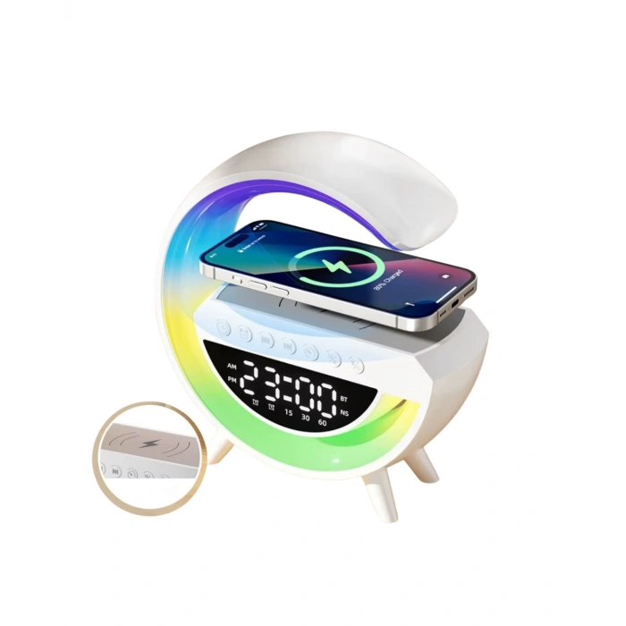 Mey İthalat® RGB Işıklı Kablosuz Hoparlör Bluetooth USB FM TF Kart Destekli