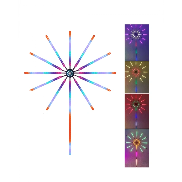 Mey İthalat® RGB LED Duvar Dekoru Sökülebilir Kollu Havai Fişek Işık Sistemi
