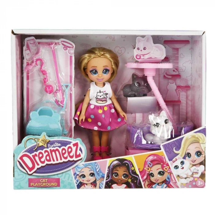 Mey İthalat® S01081125 DREAMEEZ MİNİ BEBEK VE KEDİ SETİ -SUN