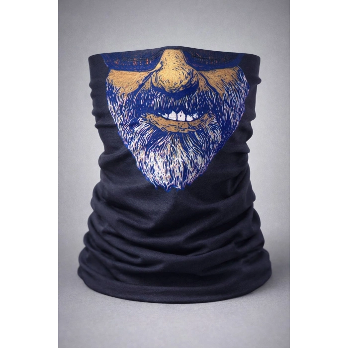 Mey İthalat® Sakallı Yüz Desenli Baf Buff – Çok Amaçlı Boyunluk & Maske 1 No