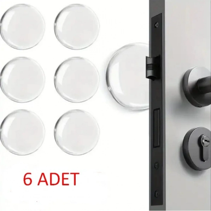 Mey İthalat® Şeffaf  Silikon Mobilya ve Kapı Durdurucu Darbe Pedi 6 lı