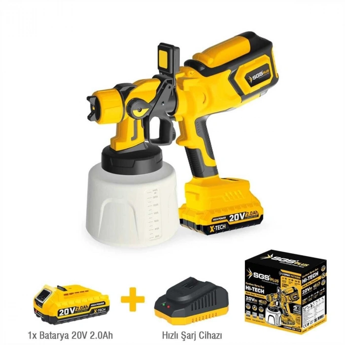 Mey İthalat® Sgs 5460 Akülü Boya Tabancası 1X2.0 Akülü