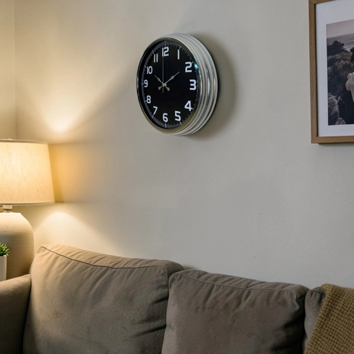 Mey İthalat®  Shadow 40 Cm Metal Duvar Saati