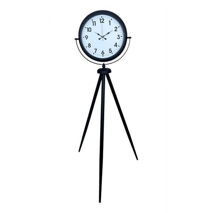 Mey İthalat® Siyah Tripod Ayaklı Dekoratif Saat