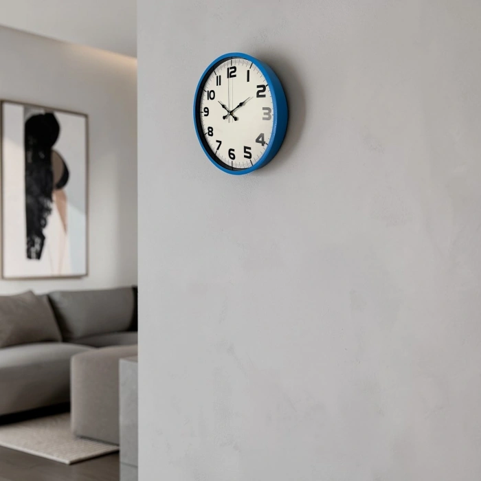 Mey İthalat® Sky Blue 36 Cm Duvar Saati