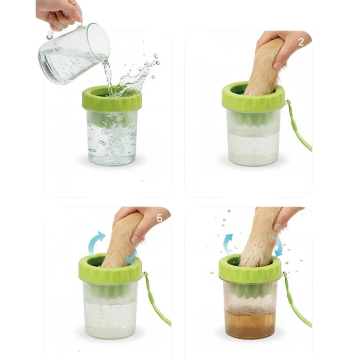 Mey İthalat® Taşınabilir Köpek Ayak Temizleme Aparatı Silikon Fırçalı