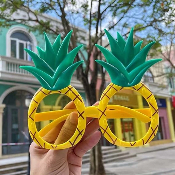 Mey İthalat® Tropikal Hawaii Ananas Şekilli Parti Gözlüğü 9.5 x 14 cm