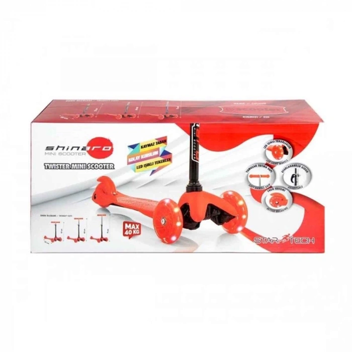 Mey İthalat® Twist Işıklı Scooter Kırmızı