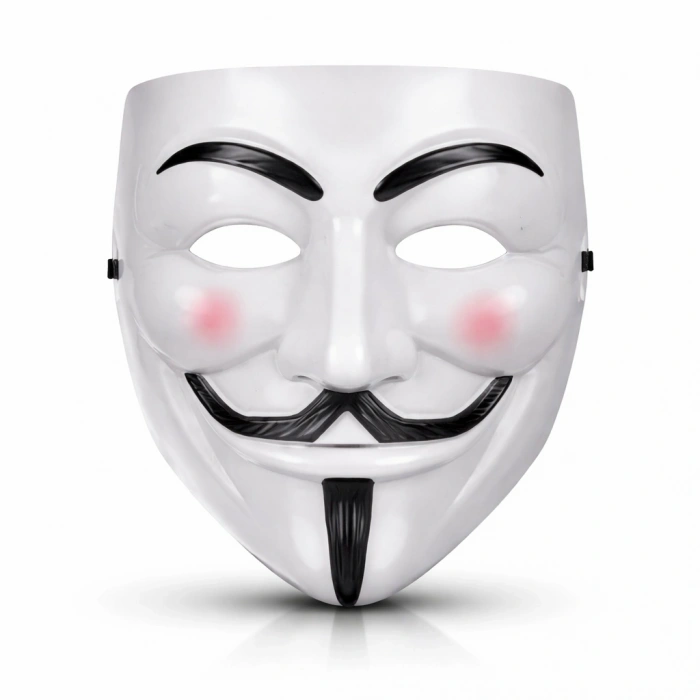 Mey İthalat® V Mask Premium Vendetta Beyaz Maske (Guy Fawkes Stil)