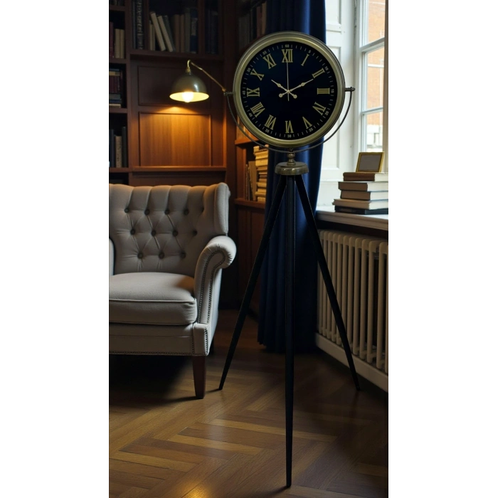 Mey İthalat® Vintage Roma Rakamlı Modern Tripod Ayaklı Saat
