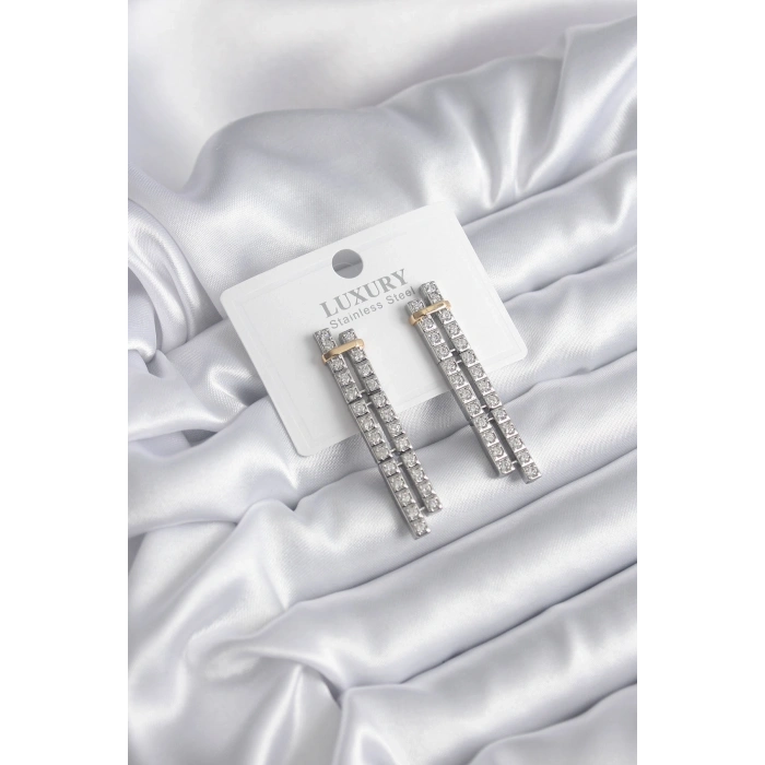 Mey İthalat® VIP Seri Zirkon Taşlı Su Yolu Kadın Küpe