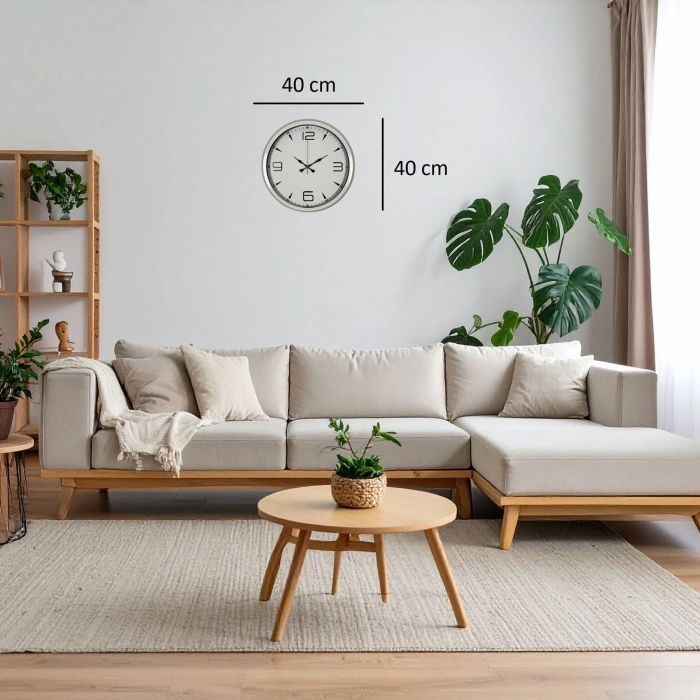 Mey İthalat® White Index 40 Cm Metal Duvar Saati