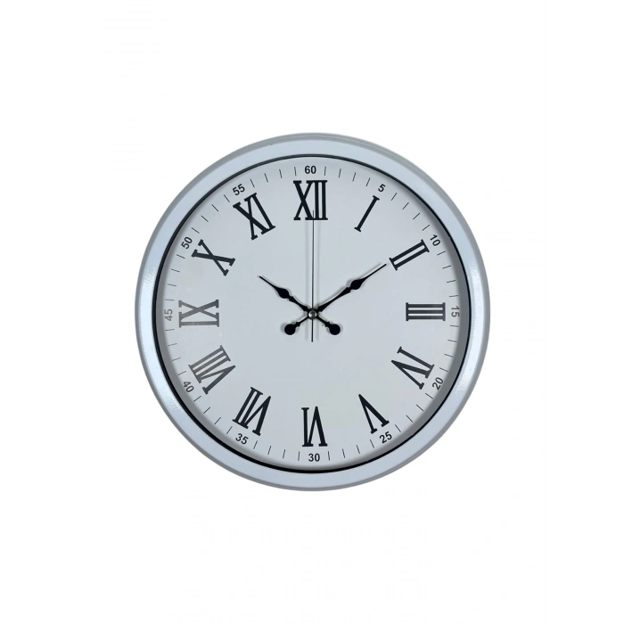 Mey İthalat® White Prime Roma Rakamlı 40 Cm Metal Duvar Saati