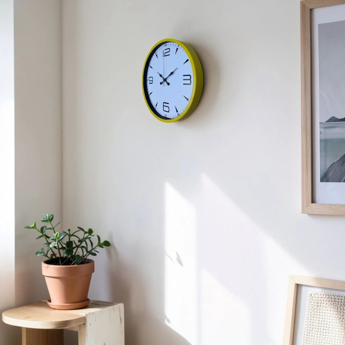 Mey İthalat® Yellow Line 36 Cm Duvar Saati