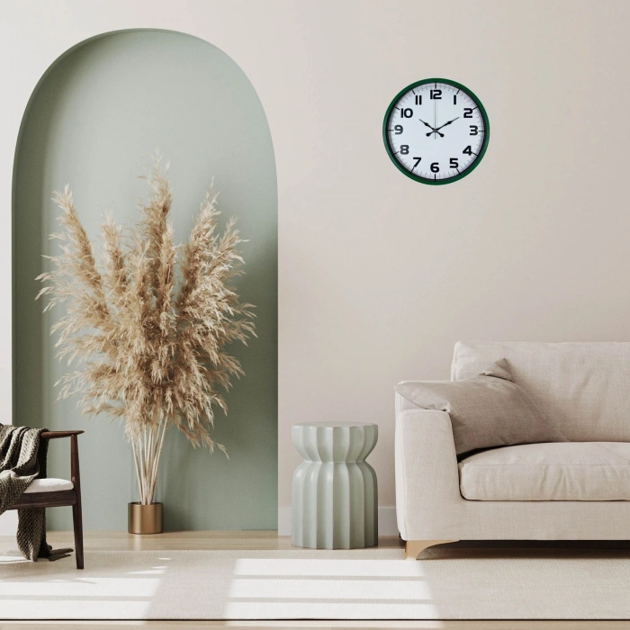 Mey İthalat® Yeşil 36 Cm Zarif Duuvar Saati