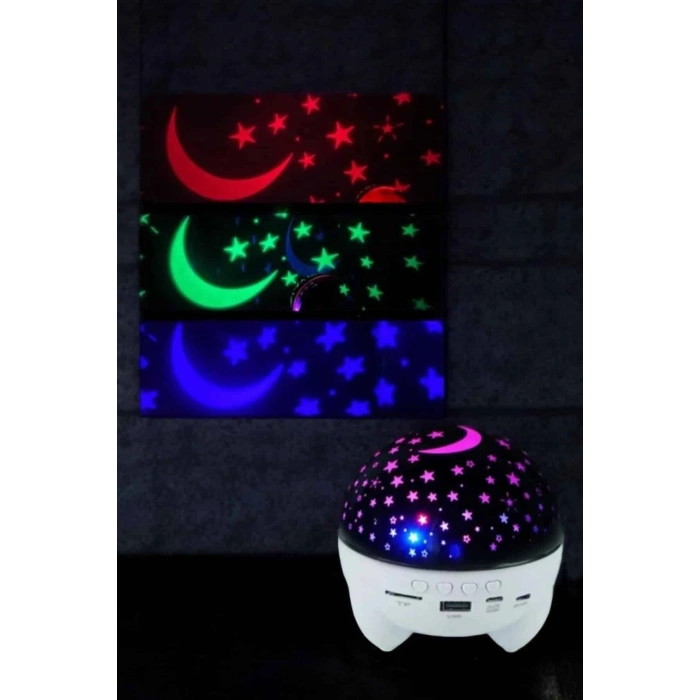 Mey İthalat® Yıldız Yansıtmalı Projeksiyon Gece Lambası Şarjlı Taşınabilir