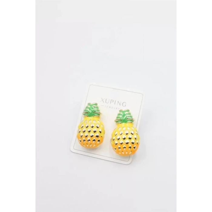 Mineli Ananas Küpe - Altın