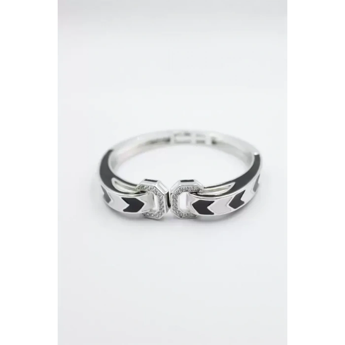 Mineli Kelepçe Bilezik - Gümüş