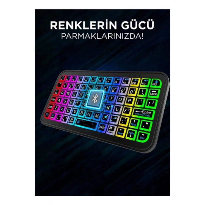 Mini Klavye Smarttv Işıklı Bluetooth Kablosuz Televizyon Ps3 Dizüstü Tabletler Ve Telefonlar İçin