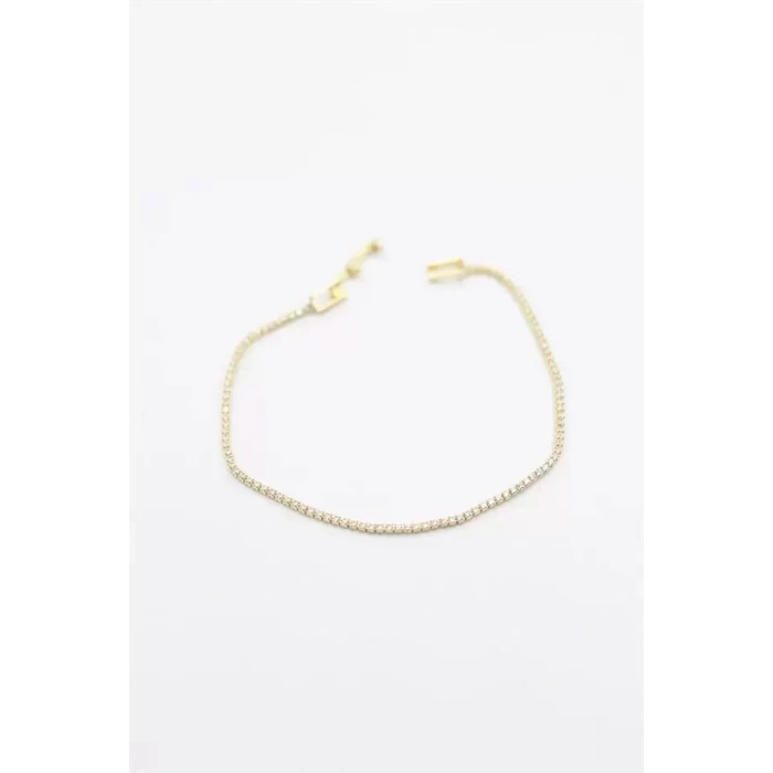 Minik Taşlı Su Yolu Bileklik - Altın