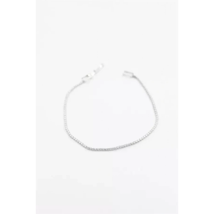 Minik Taşlı Su Yolu Bileklik - Gümüş