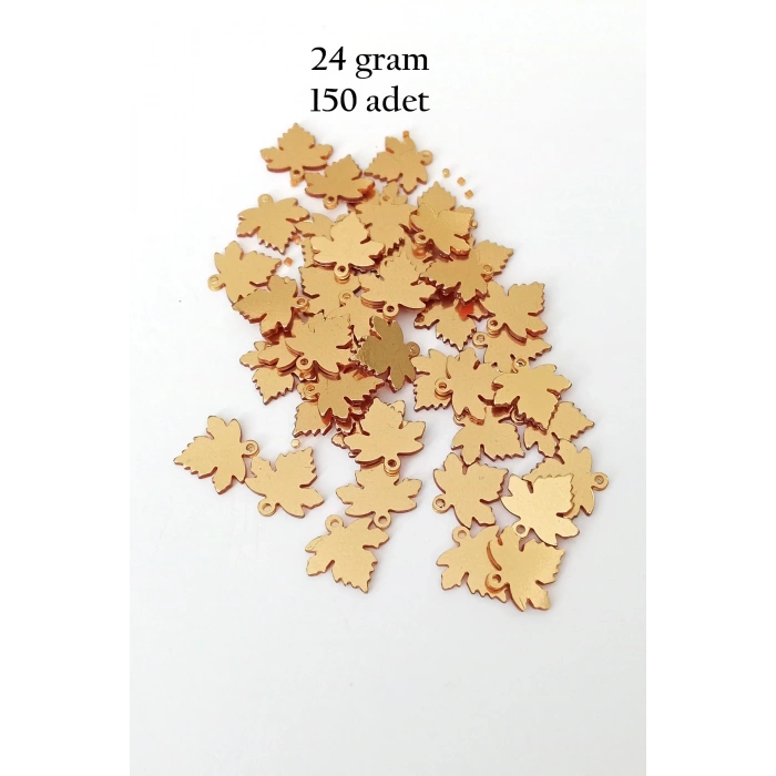 Oya Abiye Bileklik Kolye Pleksi Metalik Plastik Pul Altın Renk 24 gram 150 adet - BNC551