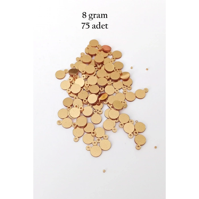 Oya Abiye Bileklik Kolye Pleksi Metalik Plastik Pul Altın Renk 8 gram 75 adet - BNC493