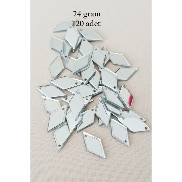 Oya Abiye Bileklik Kolye Pleksi Metalik Plastik Pul Gümüş Renk 24 gram 120 adet - BNC577