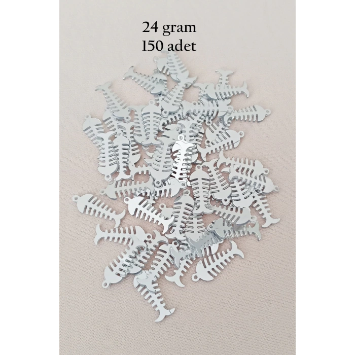 Oya Abiye Bileklik Kolye Pleksi Metalik Plastik Pul Gümüş Renk 24 gram 150 adet - BNC589