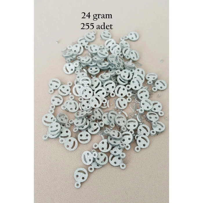 Oya Abiye Bileklik Kolye Pleksi Metalik Plastik Pul Gümüş Renk 24 gram 255 adet - BNC585