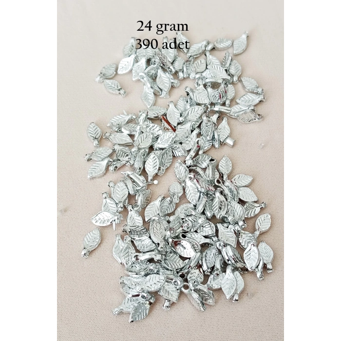 Oya Abiye Bileklik Kolye Pleksi Metalik Plastik Pul Gümüş Renk 24 gram 390 adet - BNC574