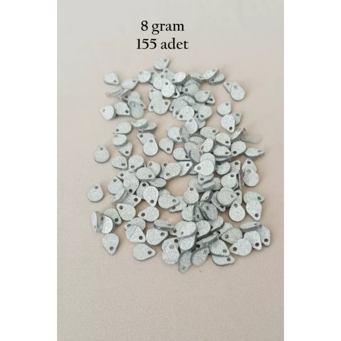 Oya Abiye Bileklik Kolye Pleksi Metalik Plastik Pul Gümüş Renk 8 gram 155 adet - BNC509