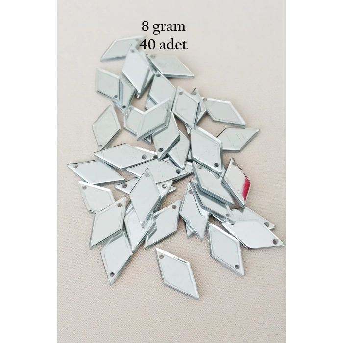 Oya Abiye Bileklik Kolye Pleksi Metalik Plastik Pul Gümüş Renk 8 gram 40 adet - BNC517