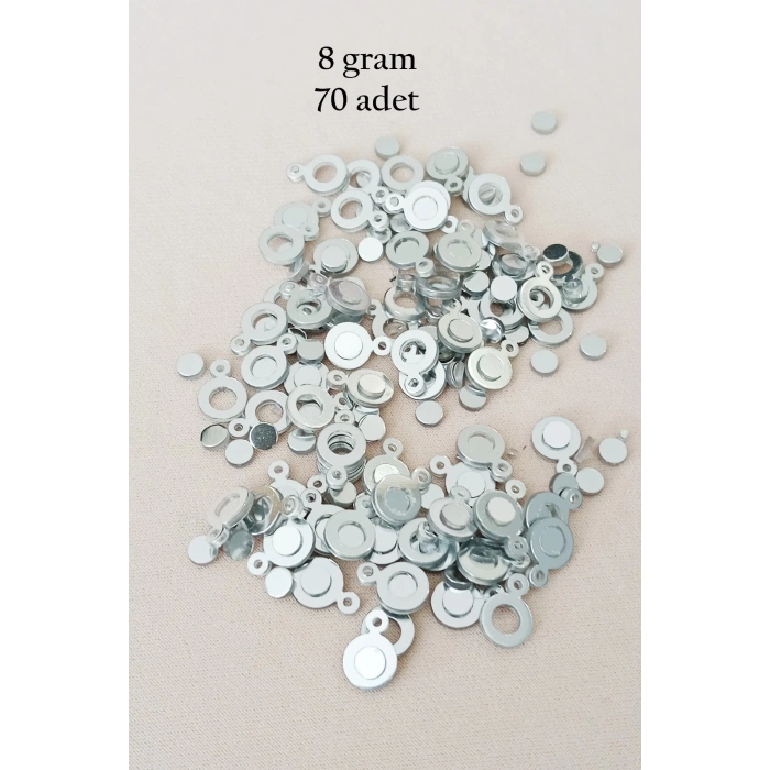 Oya Abiye Bileklik Kolye Pleksi Metalik Plastik Pul Gümüş Renk 8 gram 70 adet - BNC510