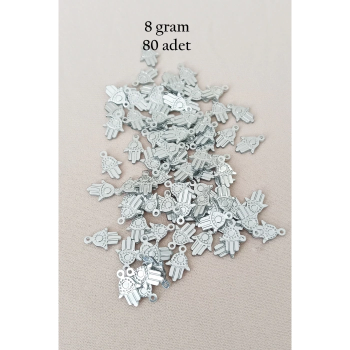 Oya Abiye Bileklik Kolye Pleksi Metalik Plastik Pul Gümüş Renk 8 gram 80 adet - BNC526